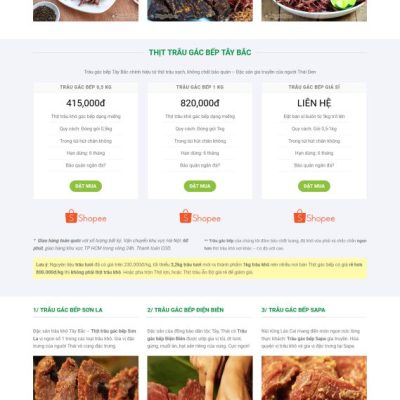Theme Wordpress bán thịt trâu gác bếp