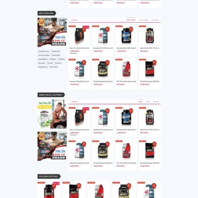 Theme wordpress gym shop