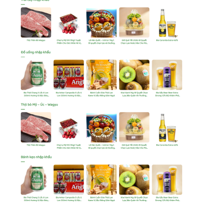Theme wordpress bán thực phẩm, trái cây, đồ uống, bánh kẹo nhập khẩu